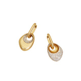 Medium Egg Drop Earrings in 18k Yellow Gold With White Diamonds