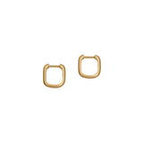 Medium Rounded Edge Hoops in 18k Yellow Gold