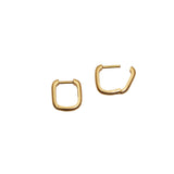 Medium Rounded Edge Hoops in 18k Yellow Gold