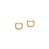 Small Rounded Edge Hoops in 18k Yellow Gold