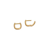 Small Rounded Edge Hoops in 18k Yellow Gold