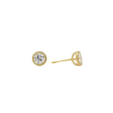 5mm Lab Grown White Diamond Basket Post Earrings in 18k Yellow Gold