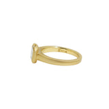Half Bezel Emerald Cut Diamond Ring in 18k Yellow Gold