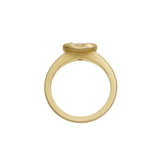 Half Bezel Emerald Cut Diamond Ring in 18k Yellow Gold