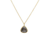 Salt and Pepper Teardrop Diamond Sleeping Necklace in 18k Yellow Gold