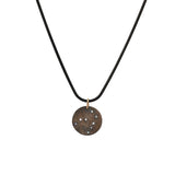 Scorpio Constellation Champagne Diamond & Moissanite Necklace in Oxidizaed Silver