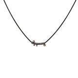 Skyline Necklace with Sapphires in Oxidized Silver - 18"