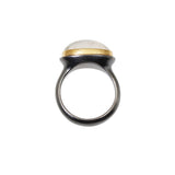 Divination Ring with Moonstone in Oxidized Silver
