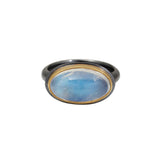 Divination Ring with Moonstone in Oxidized Silver