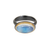 Divination Ring with Moonstone in Oxidized Silver