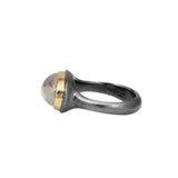 Divination Ring with Moonstone in Oxidized Silver