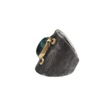 Bicolor Tourmaline & Spinel Shield Ring in Oxidized Silver
