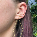 Long Angle Hoop Earrings in 18k Yellow Gold