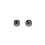 Black Rose Cut Diamond Post Earrings in 18k Palladium White Gold
