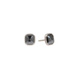 Black Rose Cut Diamond Post Earrings in 18k Palladium White Gold