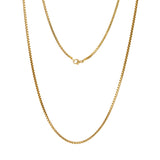 2mm Box Chain in 18k Yellow Gold