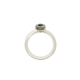 Scooped Prong Blue Montana Sapphire Ring in 14k White Gold