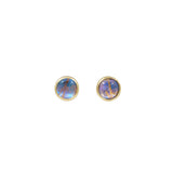 Quartz Morpho Post Earrings in 18k Yellow Gold