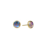 Quartz Morpho Post Earrings in 18k Yellow Gold