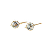 Large Goshenite Earrings in 14k Yellow Gold