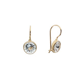 Large Goshenite Earrings in 14k Yellow Gold