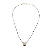 Pink and Green Gem Beaded Necklace with Carved Antler Pendant