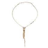 Chrysoprase Bead Necklace with Carved Antler and Gold Fill Chain