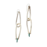 Antler Double Teardrop Earrings with Turquoise