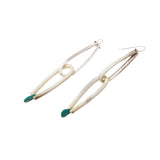 Antler Double Teardrop Earrings with Turquoise
