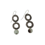 Silver Link Earrings with African Chrysoprase Beads