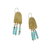 Brass Jellyfish Earrings with Gem Beads
