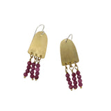 Brass Jellyfish Earrings with Gem Beads