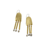 Brass Link Jellyfish Earrings with Labradorite Beads