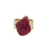 Rough Ruby Ring in Brass