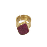 Rough Ruby Ring in Brass