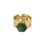Rough Tourmaline Ring in Brass