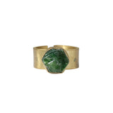 Rough Tourmaline Ring in Brass