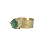 Rough Tourmaline Ring in Brass