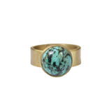 Turquoise Ring in Brass