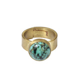 Turquoise Ring in Brass
