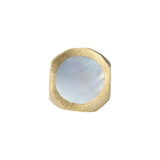 Round Brass Ring with Mother-of-pearl Inlay