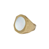 Round Brass Ring with Mother-of-pearl Inlay