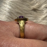 Custom Ancient 22k Gold Ring with Client's Star Ruby and Diamonds