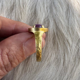 Custom Ancient 22k Gold Ring with Client's Star Ruby and Diamonds