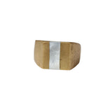 Brass Ring with Mother-of-pearl Inlay