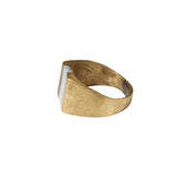 Brass Ring with Mother-of-pearl Inlay