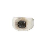 Carved Antler Ring with Labradorite