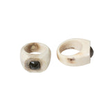 Carved Antler Ring with Labradorite