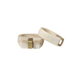 Carved Antler with Textured Brass Stripe Ring