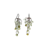 Prehnite Loop Dangle Earrings in Oxidized Silver